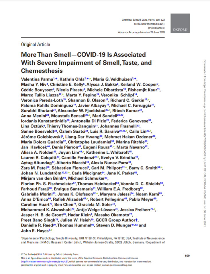More Than Smell—COVID-19 Is Associated With Severe Impairment of Smell, Taste, and Chemesthesis